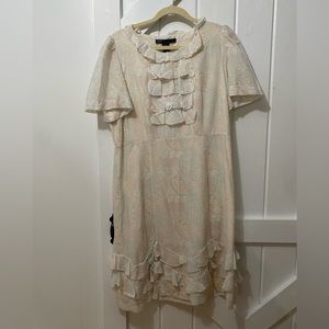 Marc by Marc Jacobs, ruffle dress, washed pastel print, over the knee length
